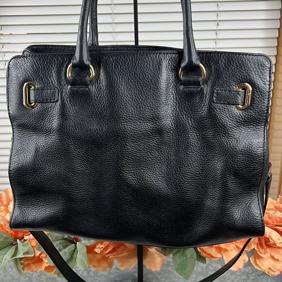 Black Leather Michael Kors Hamilton Jewel East West Tote - Picture 5 of 17